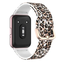 Colorful Patterned Silicone Strap Bracelet - Samsung Galaxy Fit 3 (Ieopard print)
