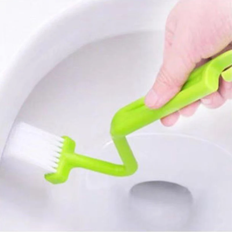 

Toilet Brush Dead Corner Decontamination Cleaning Double Side Curved Plastic Bathroom Long Handle For Home Tools Wc Accessories