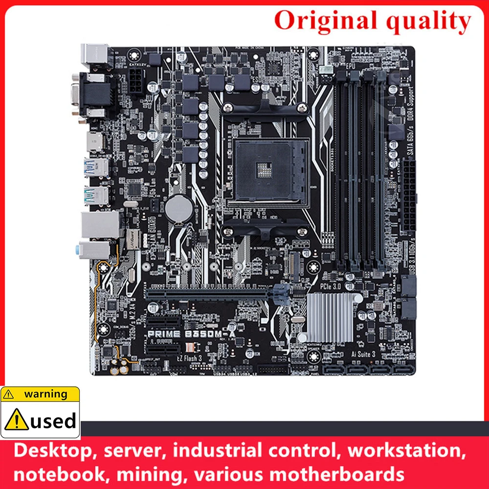 

Used For PRIME B350M-A Motherboards Socket AM4 DDR4 64GB For AMD B350 Desktop Mainboard SATA III USB3.0