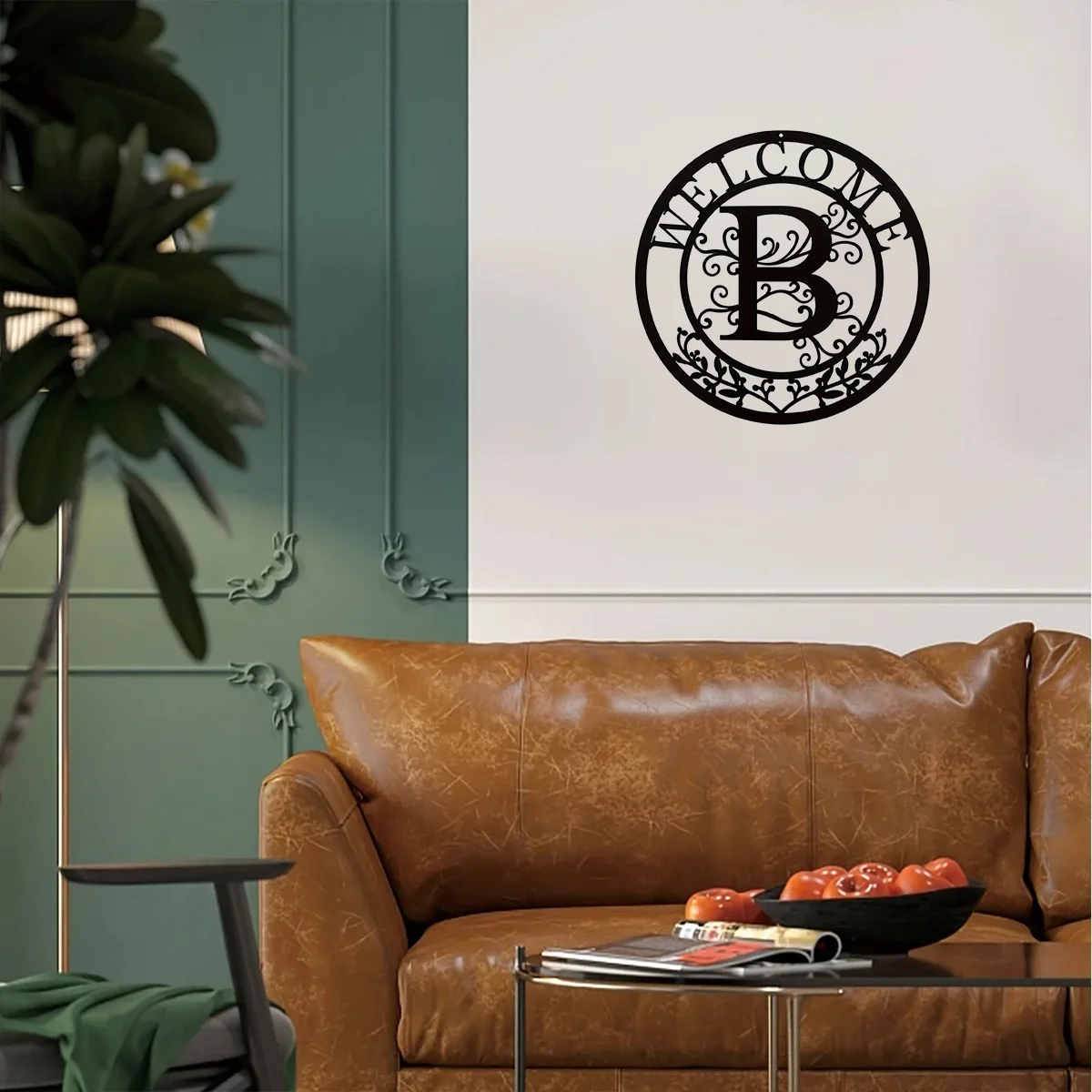 

12 Inch Metal Tin Sign Welcome Black Letter B Wall Hanging Room Decoration Home Decor Holiday Decor Front Door Decor Livingroom