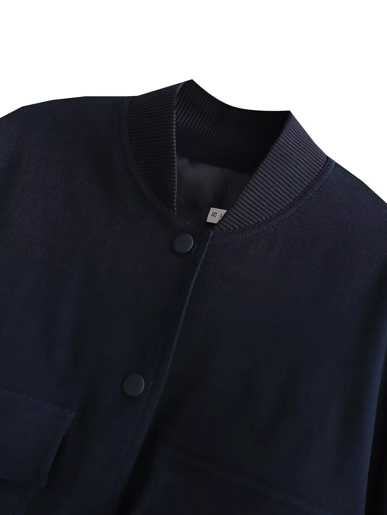 Women Fashion with Pockets Bomber Large Pocket Jacket Coats Vintage Long Sleeve Front Button Casual Female Outerwear Chic Tops