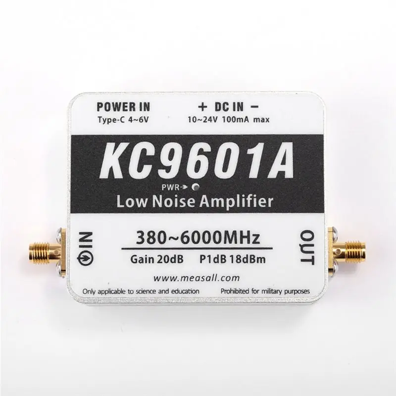 CJSD-KC9601A 380Mhz-6Ghz 20Db 고이득 저잡음 증폭기 모듈 LNA 모듈 USB 전원 공급 장치