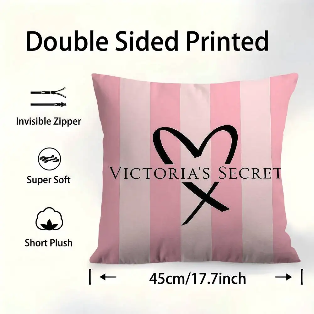 45*45cm Kissenbezug, Dekokissenhülle, Heimkissenbezug für Couchkissen, Fashion S-Victorias S-secretS Pink – Detail 7