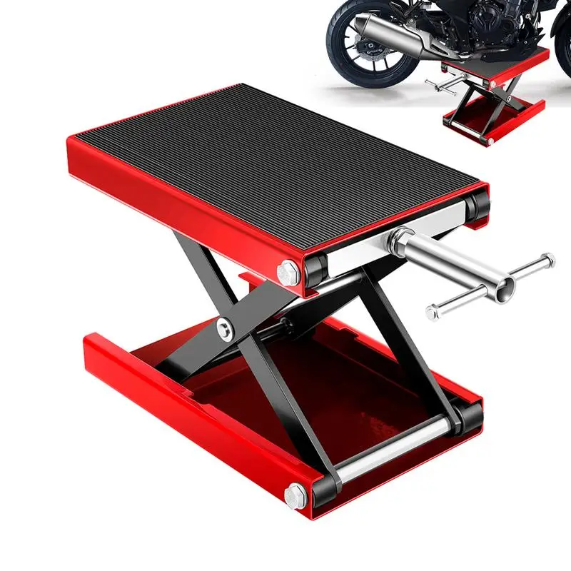 

Motorcycle Jack 1100 Lbs Heavy Duty Hydraulic Motorcycle Lift Jack Table Foot Operated ATV Dirt Bike Scissor Stand Adjustable