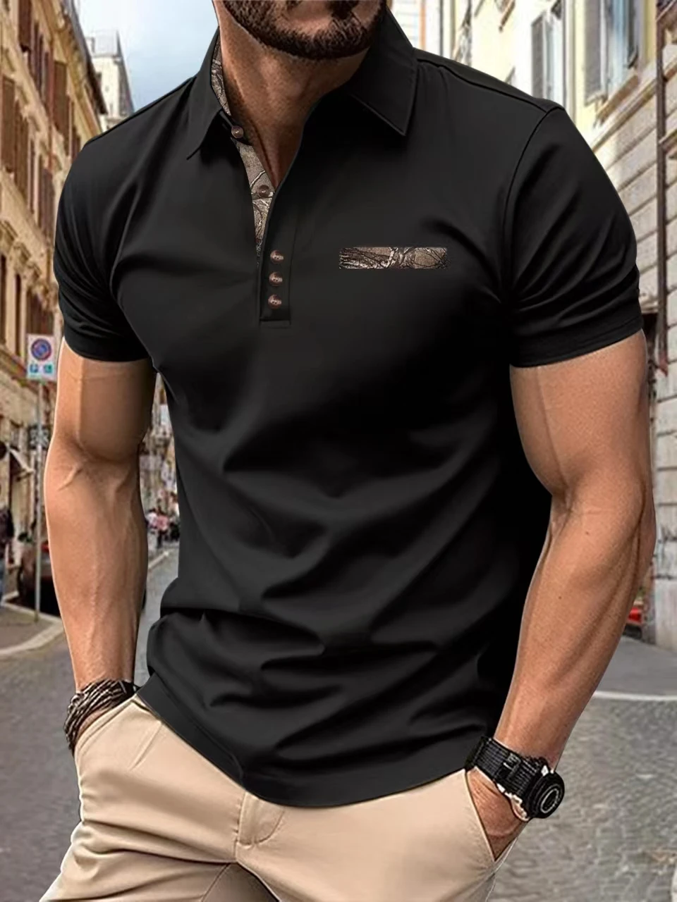 Description Picture 5 of itemSummer new short-sleeved polo fir casual business street sportswear beach wear