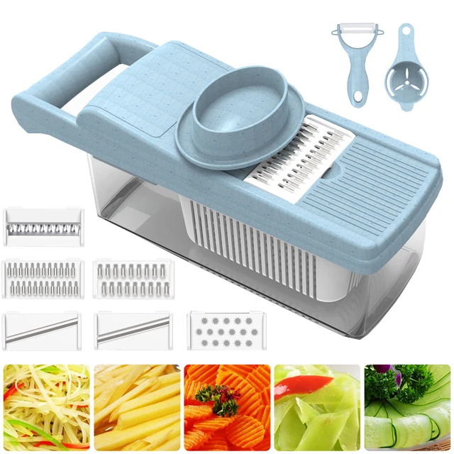 Multifunctional Vegetable Cutter Shredders Slicer With Basket Fruit Potato  Chopper Carrot Grater Slicer Mandoline For Kitchen - Fruit & Vegetable  Tools - AliExpress