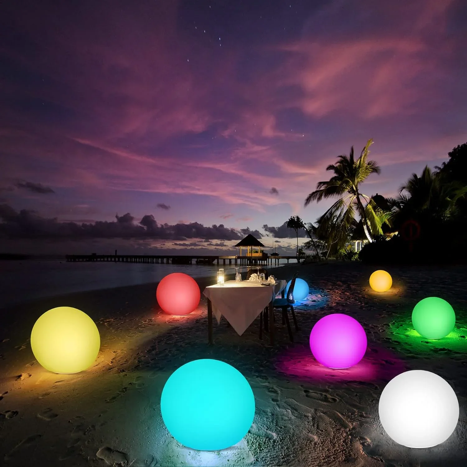 Waterproof LED Lawn Light Solar Powr RGB garden Color Change Glowing Ball Hotel Decoration Lighting Orbs Swimming Pool Ball