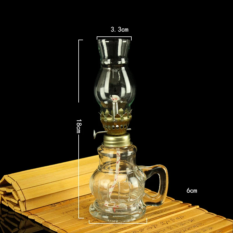 Large Glass Kerosene Oil Lamp Lantern Vintage Four-Claw Oil Lamps for  Indoor Use Decor Chamber Hurricane Lamp Home Lighting Clear Kerosene Lamp  Lanterns 