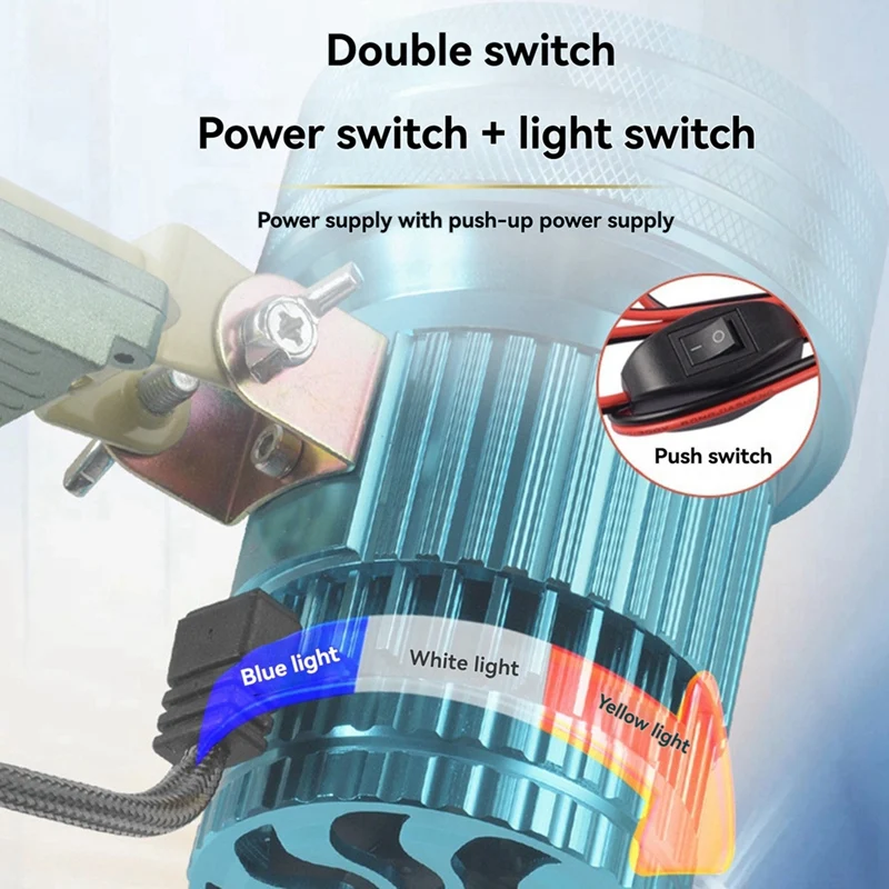 AT19-LED Zoomable Strong Light Telescopic Spotlight Long Range Spotlight Outdoor Black Pit Night Fishing Sea Mining Lamp
