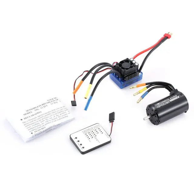 Surpass Hobby 4068 2050KV 4 Poles Sensorless Brushless Motor 120A ESC With LED Programming Card Combo Set For 1/8 RC Car Truck