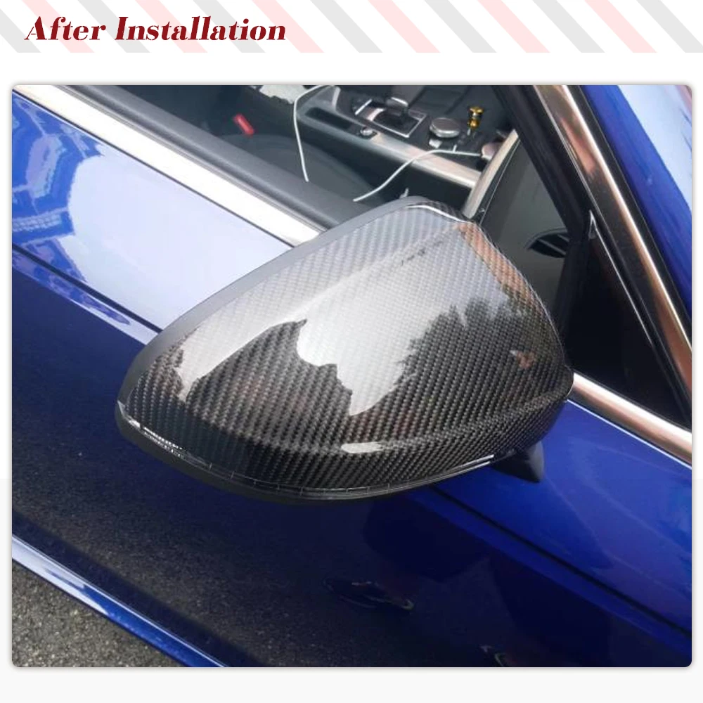 Carbon Fiber Car Mirror Covers for Audi B9 A4 S4 A5 S5 RS5 2017-2019 2PCS Car Side Replacement Mirror Cover Caps Factory Outlet