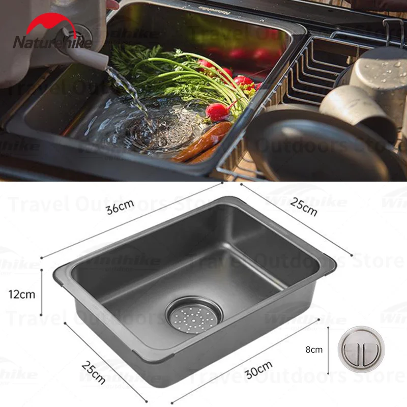 Naturehike IGT テーブルシンクステンレス鋼 6L 洗面器