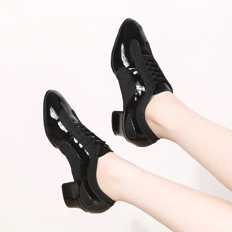 Professional Sneakers Latin Dance Shoes Women Adult With Soft Bottom Ballroom Square Dance Shoes Ventilate Shiny