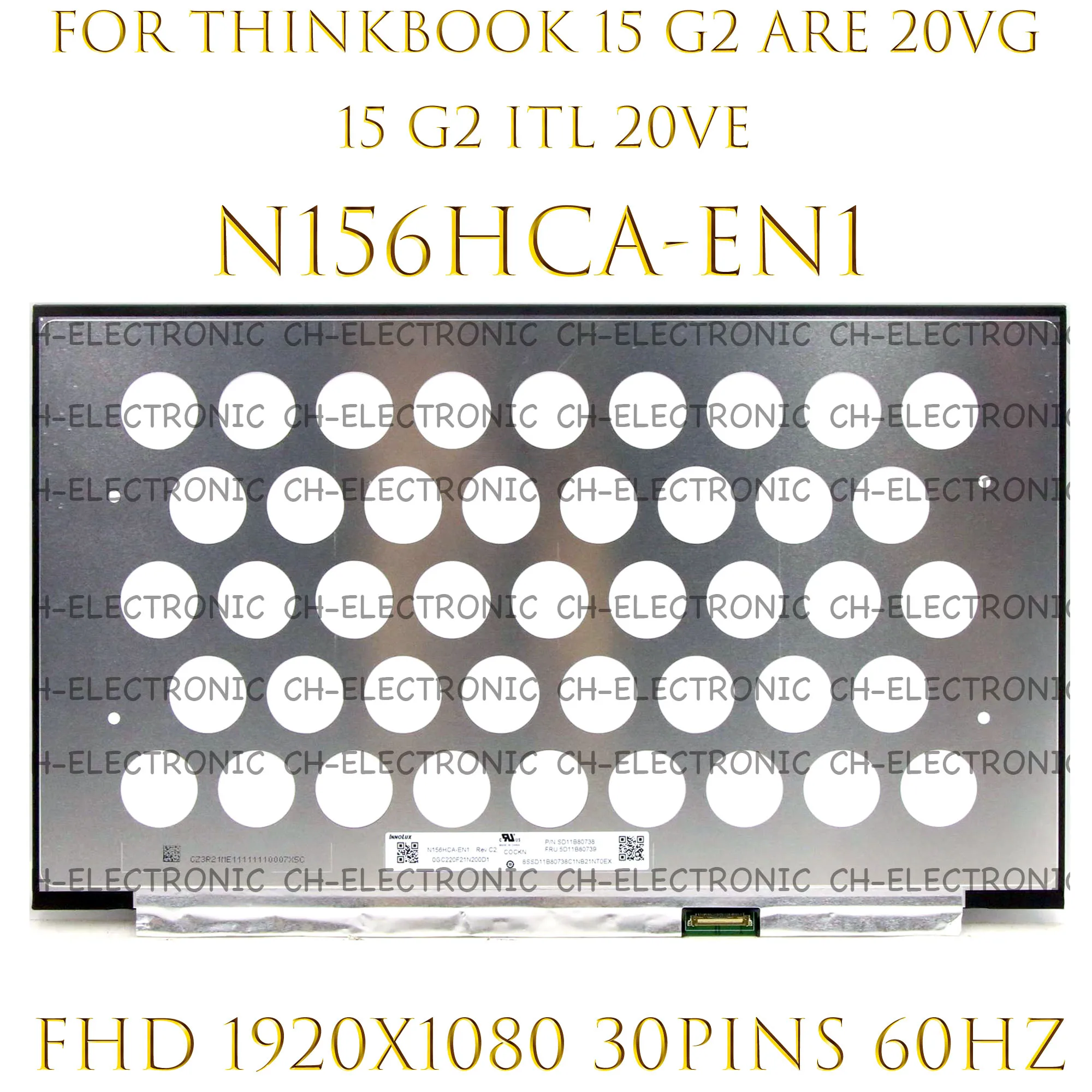 

ЖК-дисплей 15,6 ''FHD для Lenovo ThinkBook 15 G2, 20VG, 15, G2, ITL, 20VE, 1920x1080, 30 контактов, 60 Гц