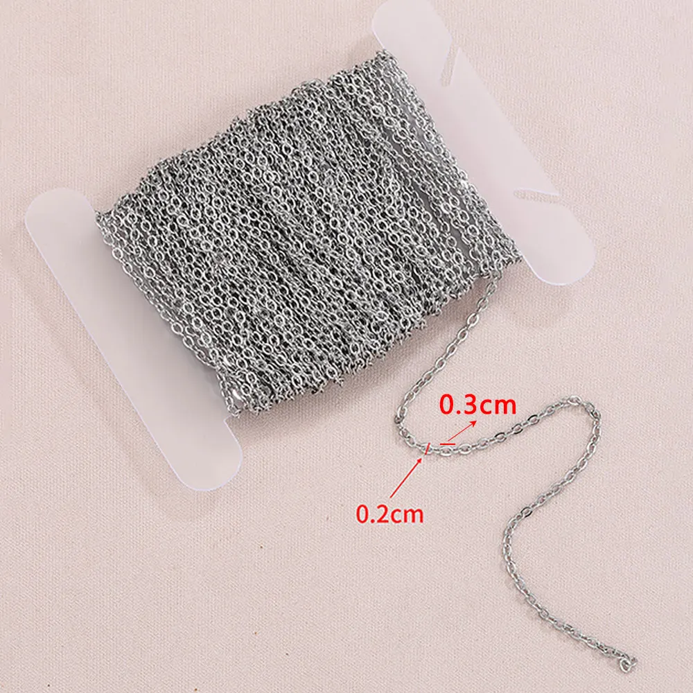 10 Meter Edelstahlkette, dünne Ketten für Halskette, Armband, Schmuckherstellung, DIY-Zubehör – Detail 2
