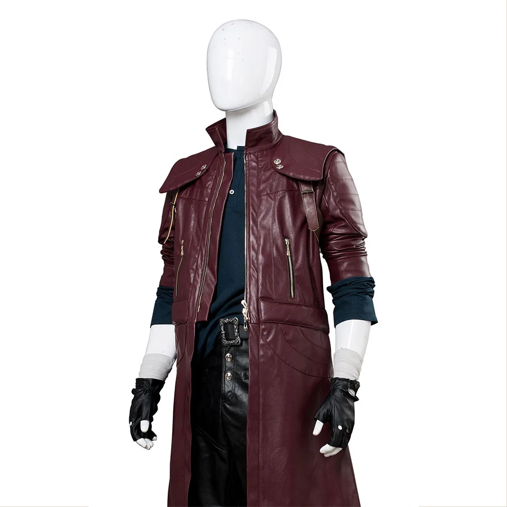 Dante Cosplay Fantasy Wigs Costume Game DMC 5 Roleplay Outfits Male Roleplay Leather Coat Adult Men Halloween Disguise Suits