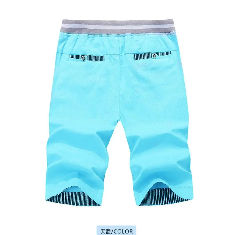 Mens Casual Trousers Drawstring Pockets Cotton Beach Short Pants Fitness Jogger Workout Slacks Sweatpants Man Sports Shorts
