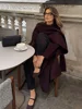 Women Oversize Loose Double Button Lapel Overcoat Fashion Black Woolen Long Coat With Belt Autumn New Street Female Outerwear 1