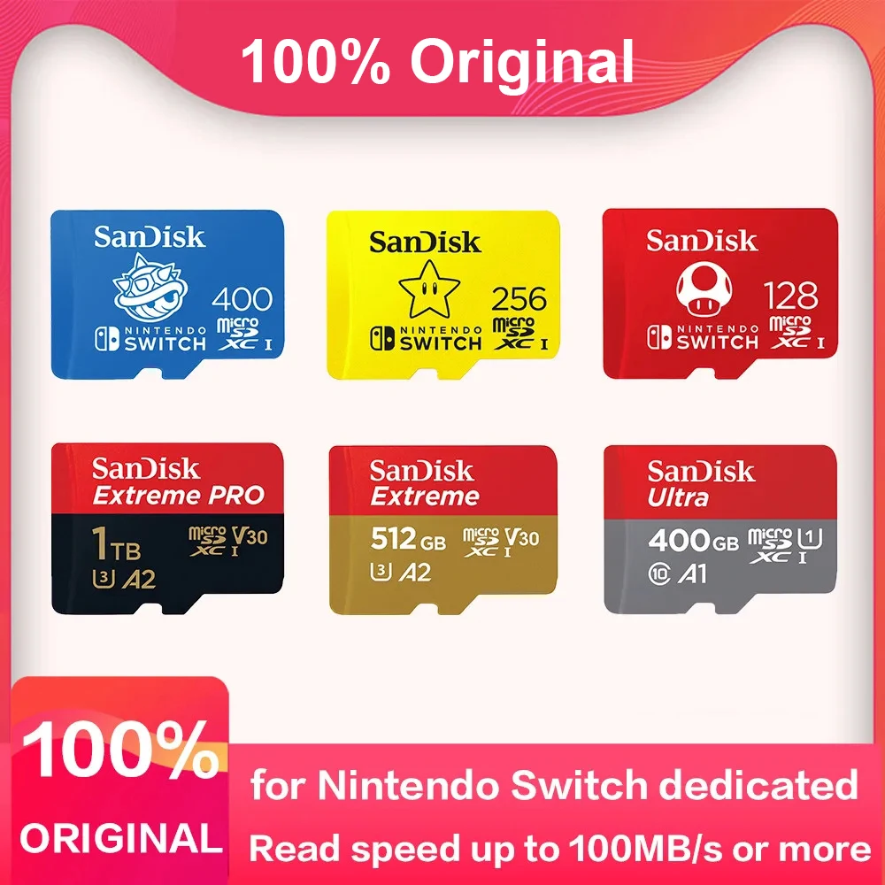 SanDisk NINTENDO SWITCH Micro SD Card 128GB 256GB 512GB microSDXC UHS-I  Memory Card Up to 100MB/s TF Card for Nintendo Switch - AliExpress