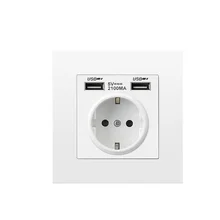 

Depo Wall Type Dual USB Power Socket 2.1A, Household Dedroom Socket, AC 110V-250V 16A Wall Receptacle, German EU Standard Socket