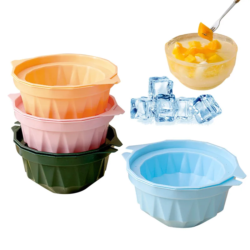 2 Pcs Ice Bowl Maker Mold Plastic Salad Ice Bowl Mold Ice  Cream Freeze Bowl Container Mold Creative Ice Trays Ice Bowl Maker DIY  Crystal Ice Bowl for Dessert Fruit