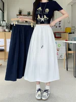 Plus Size Skirt Women 2025 Summer New Fashionable High Elastic Waist A Line Skirt Korean Style Casual Long Skirt Woman - Image 3
