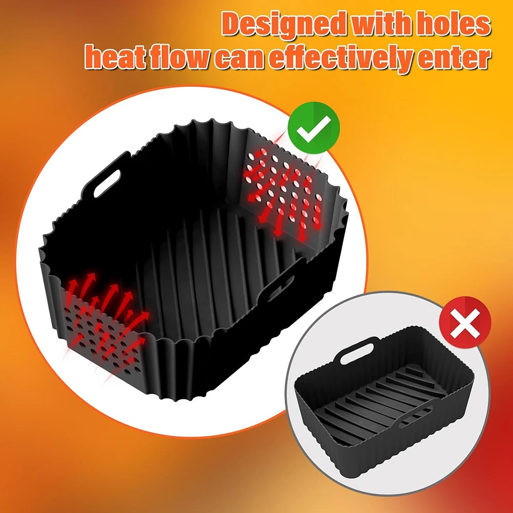 Air Fryer Silicone Liners Reusable For Ninja SL401 Double Stack XL 2-Basket Air Fryer