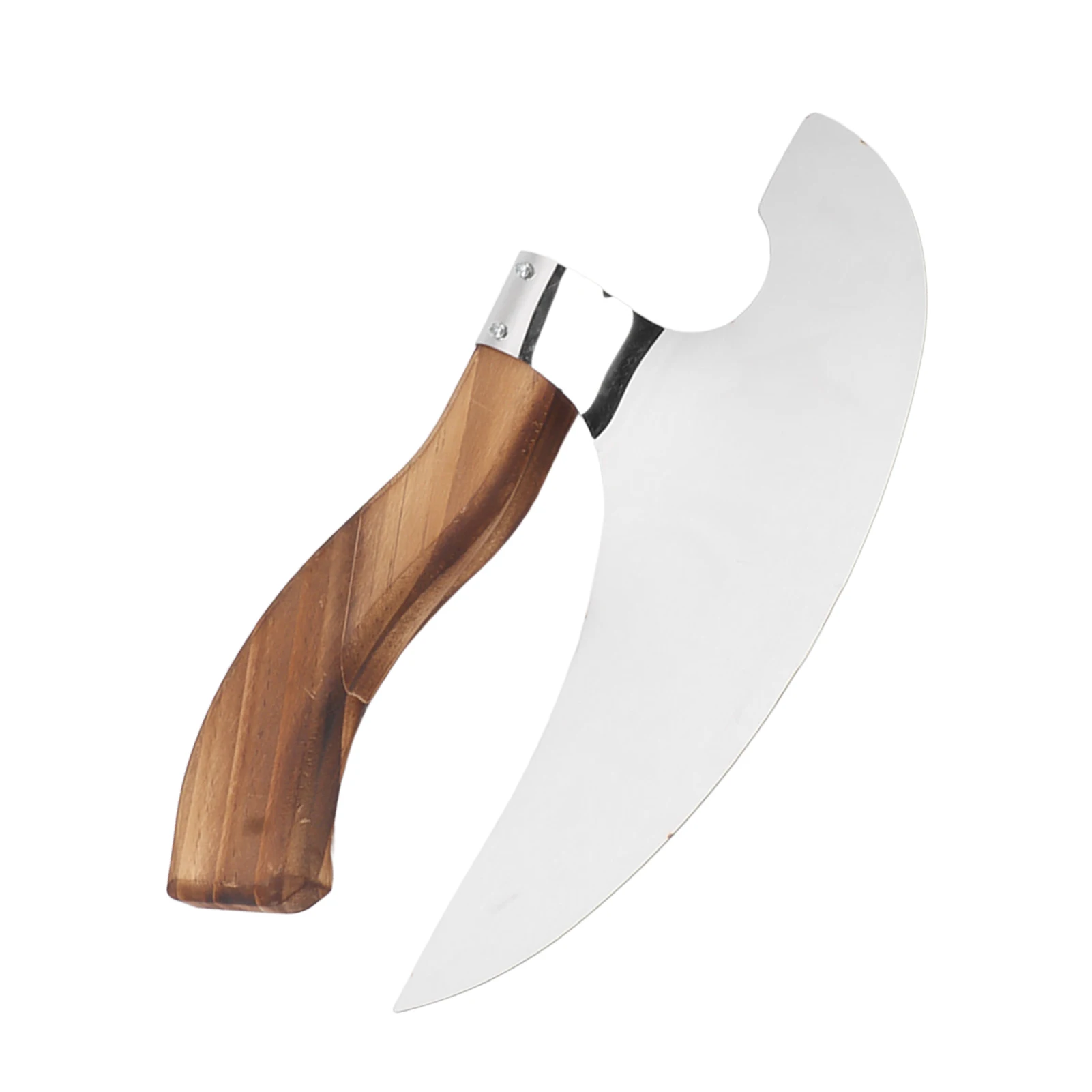 Viking Pizza Axe Handmade Stainless Steel Medieval Pizza Cutter with Pine Wood Handle for Home Restaurant Bar Viking Tool