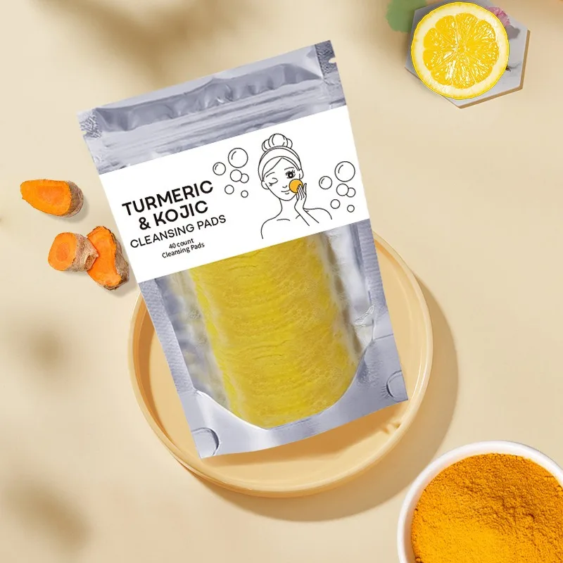 Turmeric Cleansing Pads Kojic Acid Cleansing Pads Helps Balance Skin Oil And Water Remove Excess Keratin From The Body'S Skin 5