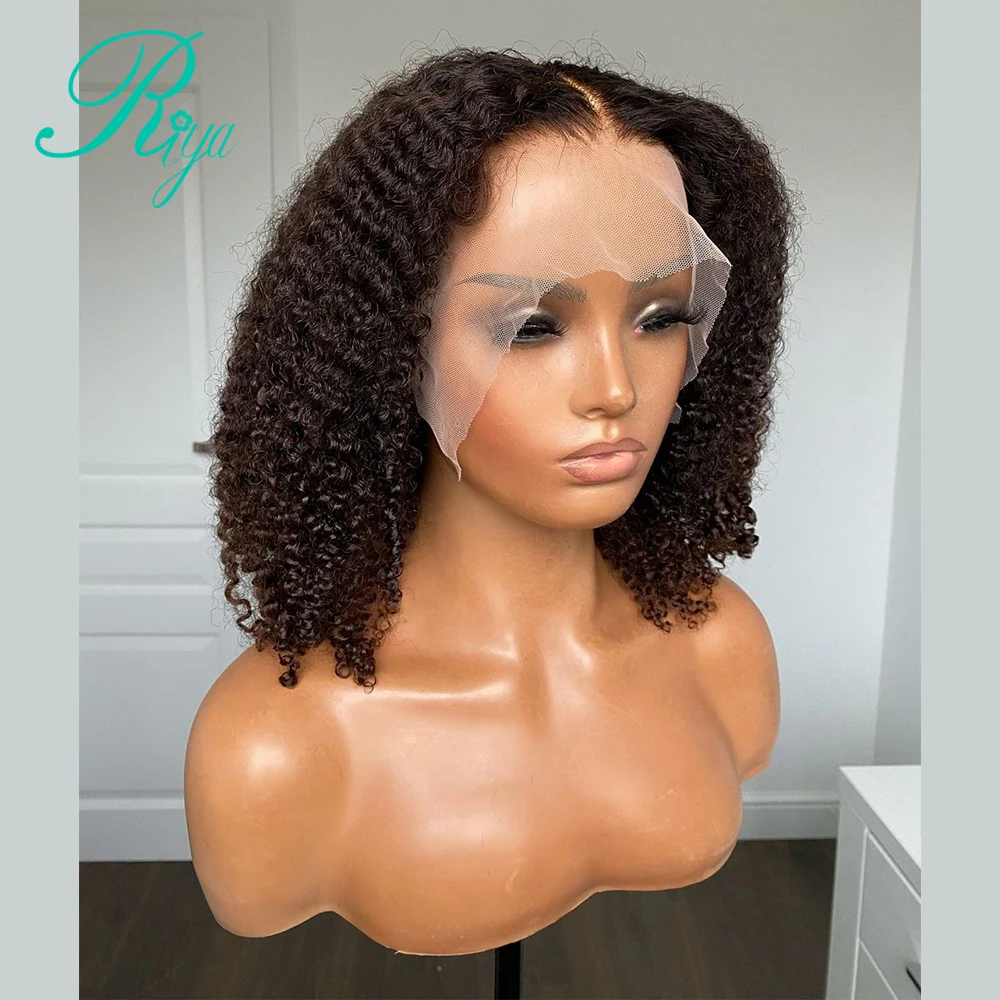 Afro Kinky Curly 13x4 Lace Front Wig Human Hair Brazilian Remy 4x4 Lace Closure Wig With Baby Hair 250%Human Wigs For Women