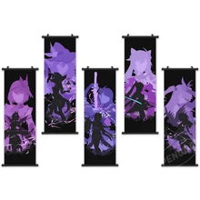

Impact Scroll Japanese Anime Canvas Modern Wall Art Picture Genshin Print Poster Home Decor Game Role PVC Hanging Painting Solid