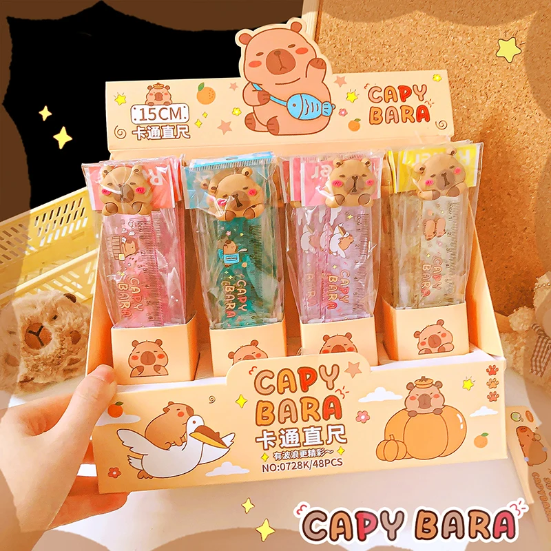 Ruler Cute Capybara kawaii stationery items school accessories drawing ruler set,drawing ruler,geometry set