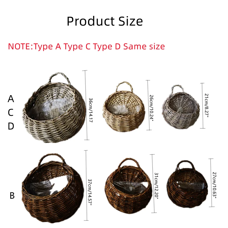 Hand Made Rattan Vase Eco-Friendly Wall Hanging Vase Container Storage Basket Wicker basket Nest Flower Pot Home Decoration