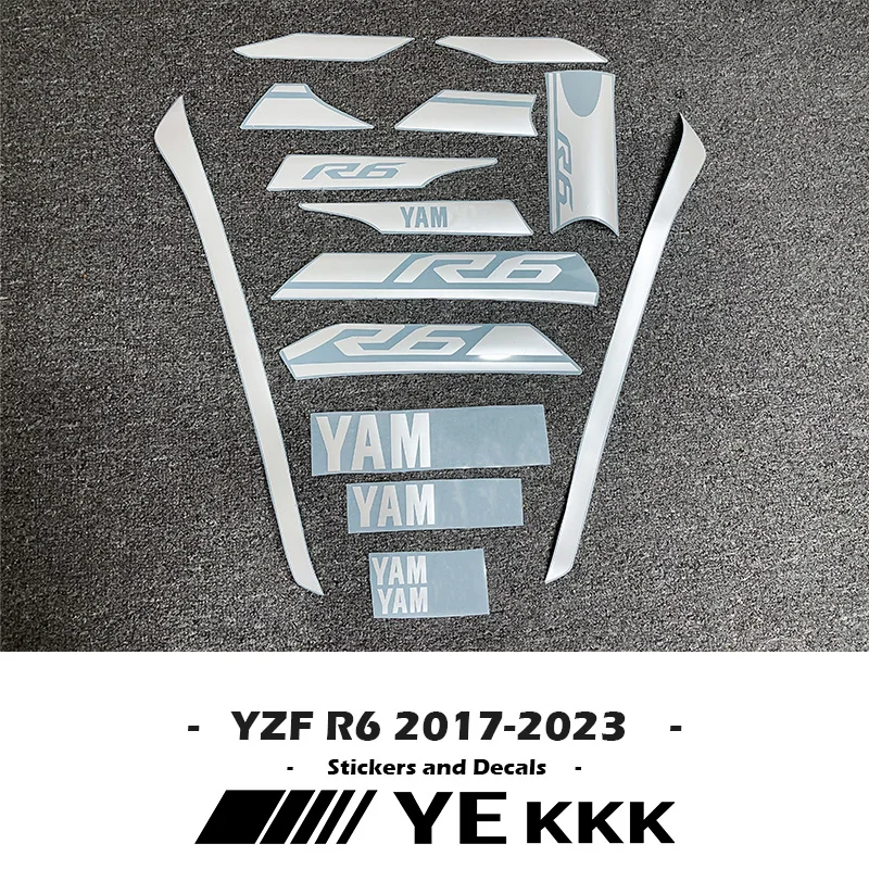 

New Fairing Sticker Shell Decal Line Stickers Matt Pearl White For YAMAHA YZF1000 YZF R6 R6 17 18 19 20 21 22 23