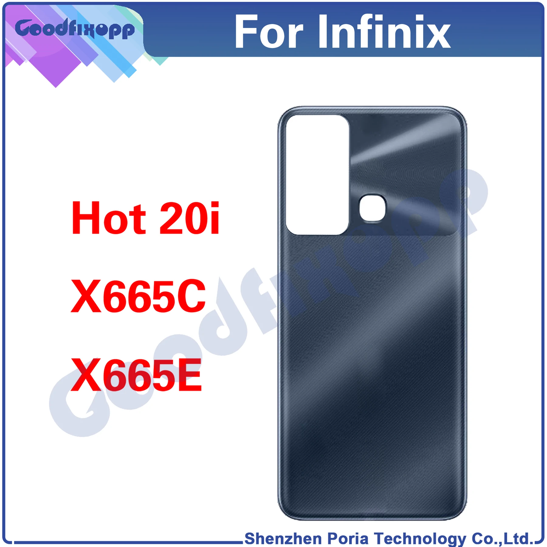 

10PCS For Infinix Hot 20i X665 X665C X665E Hot20i Rear Case Battery Back Cover Door Housing Repair Parts Replacement