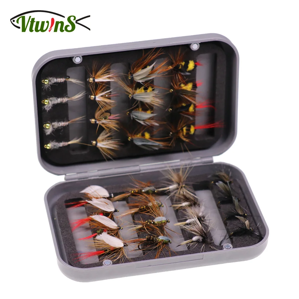 

Vtwins Insect Fly Beadhead Prince Nymph Wet Dry Flies Trout Fishing Lure Artificial Bait With Box Luya Fishing Tackle
