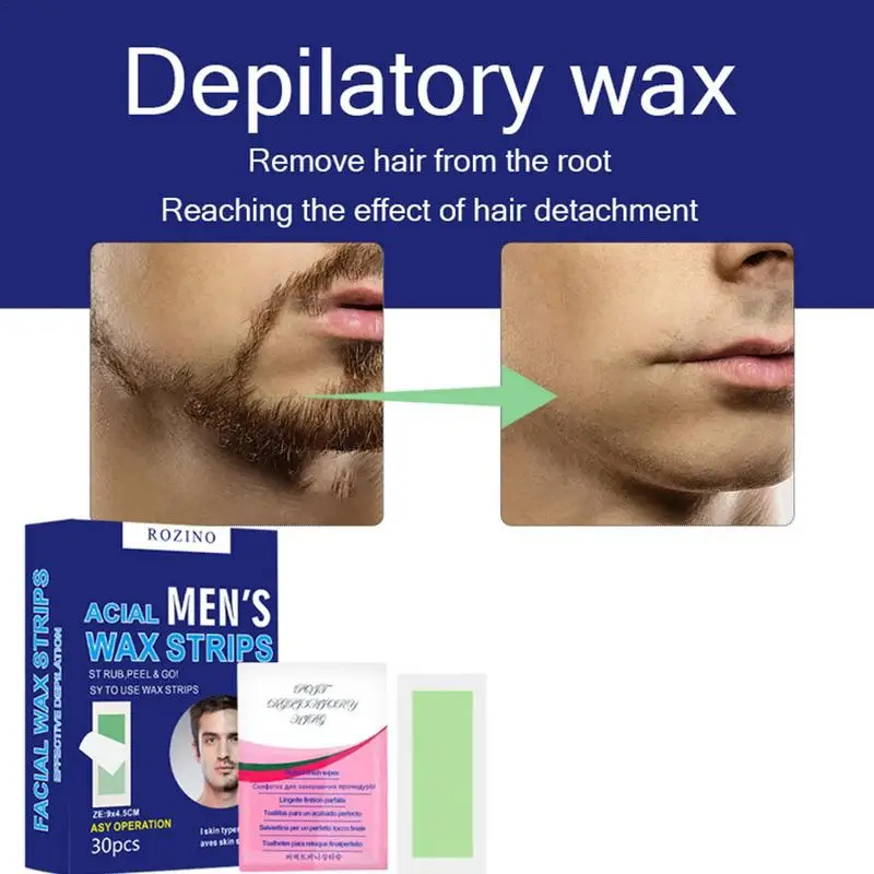 

Man Wax Strips Tear-Off Beeswax Leg Wax Strips For Hair Removal Body Wax Strips Hair Removal For Face Armpits Bikini Wax Strips