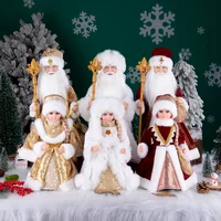 Santa Claus Figure Christmas Electric Santa Plush Toys Clause Christmas Decoration For Home 2024 Christmas Ornaments Snow Maiden