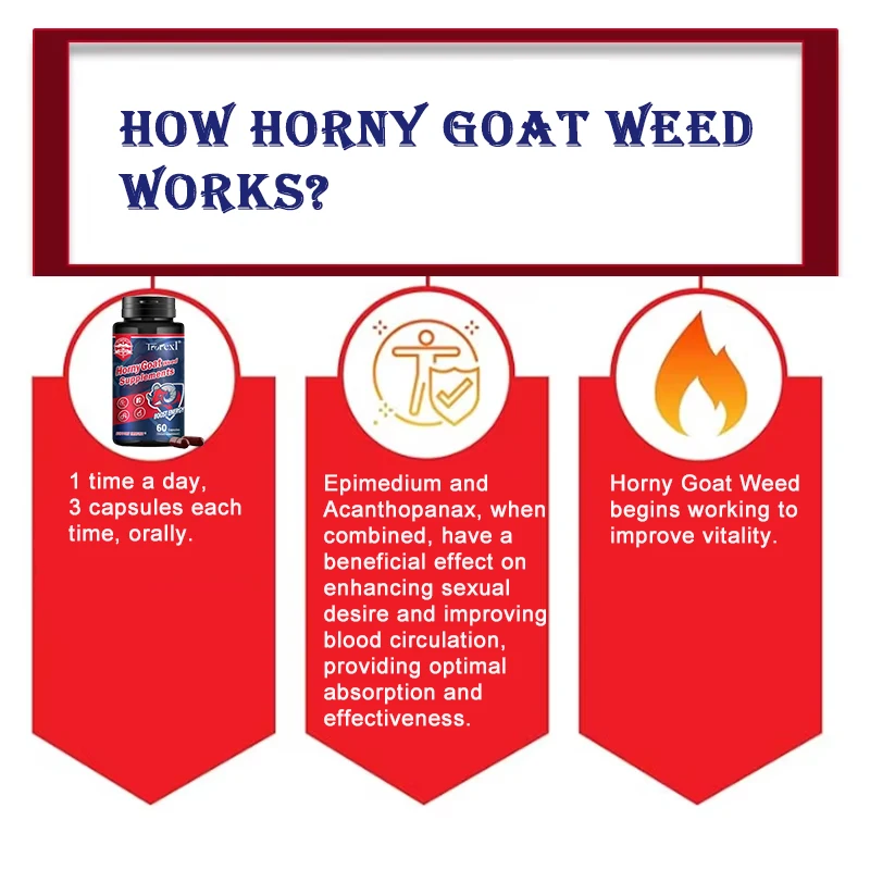 Horny Goat Weed Capsules Organic Pure 60 Capsules Non-GMO