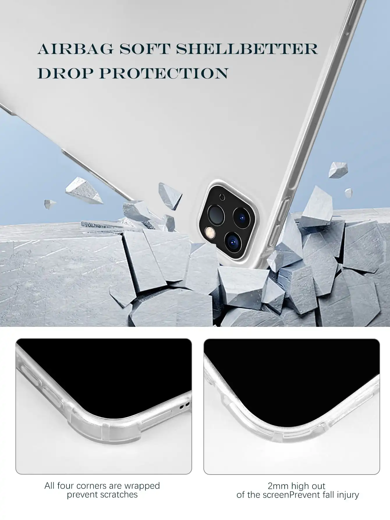 Floral Design iPad Protective Case with Pencil Holder and Auto Wake/Sleep Function
