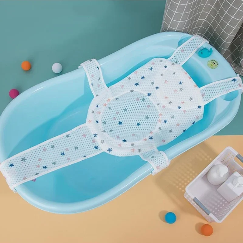 Baby Bath Cushion Pad Foldable Universal Newborn Nonslip Floating Bathing Tub Shower Mesh Seat Pad Infant Bath Supporter Net baby bath support pad baby bath seat baby bath tool