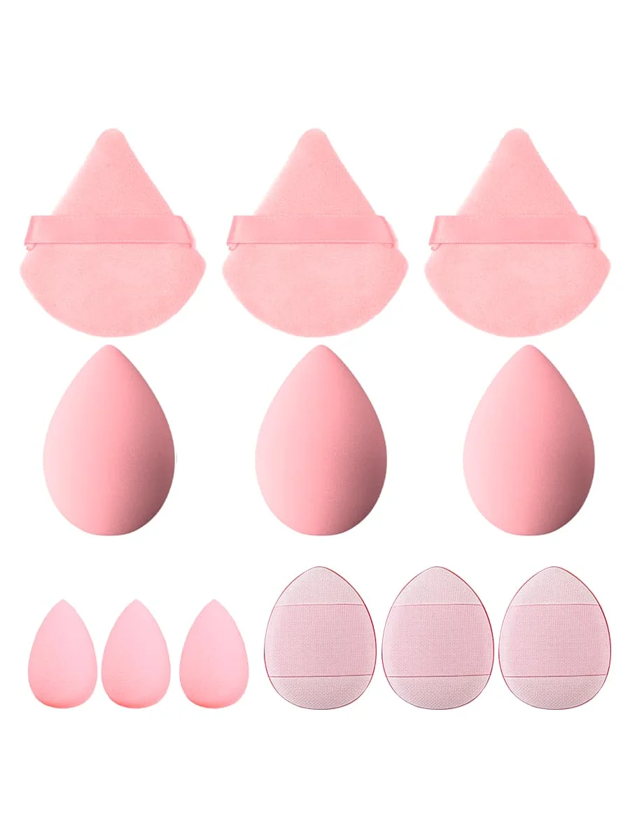 Makeup puff 12Pcs triangle giant soft eye/base portable cosmetics tool set