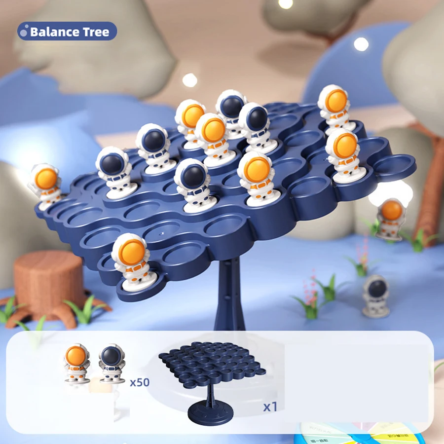 thumbnail image 1 of Kids Balance Tree Board Game Astronauts Frog Balance Board Tabletop Party Funny Parent-Child Interactive Game Building Block Toy, 1 of 4