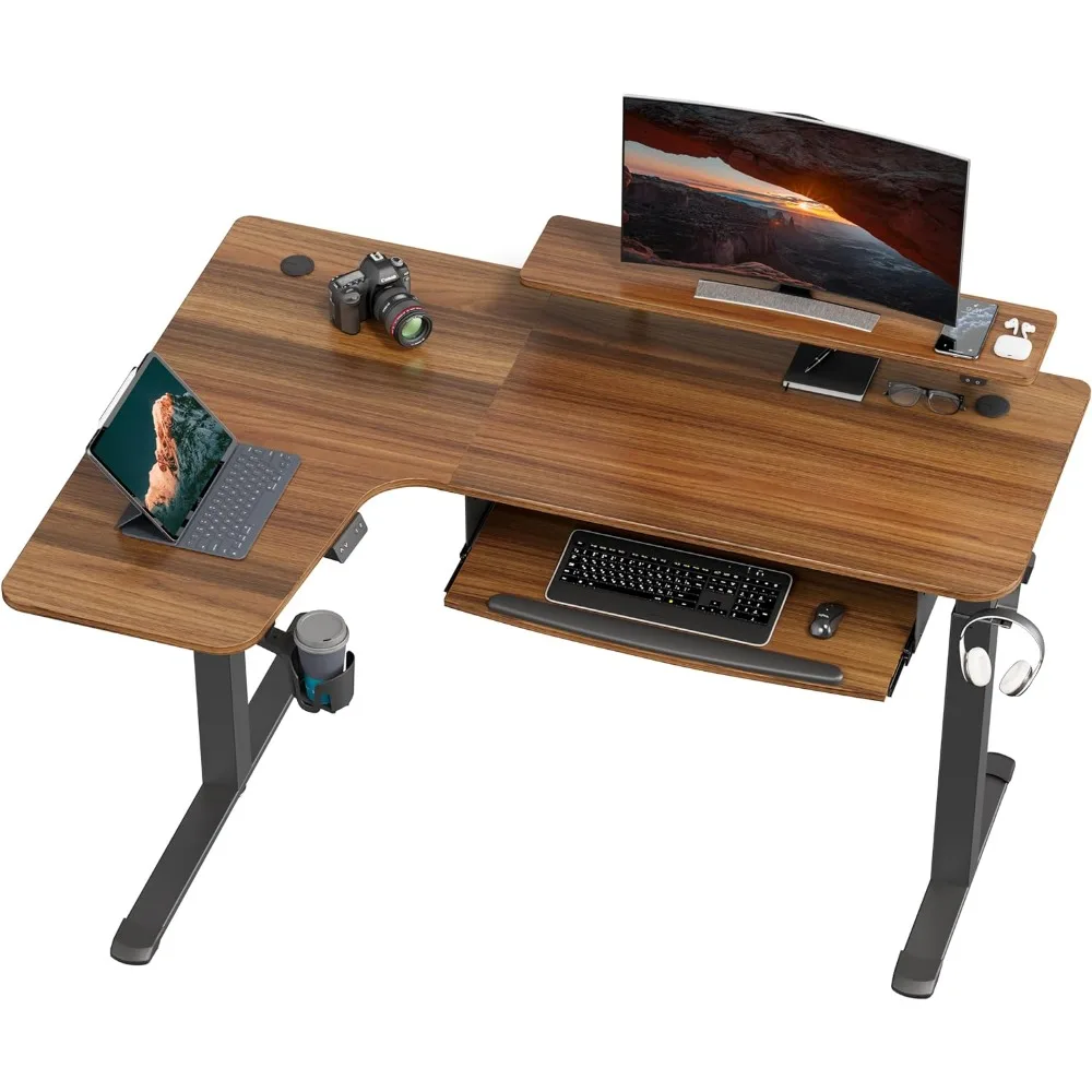 

Standing Desk Electric Adjustable Height 61"x43"Sit Stand Desk LShaped for Work/Home Office,Dual Motor,Memory Presets,2 USB/RGB