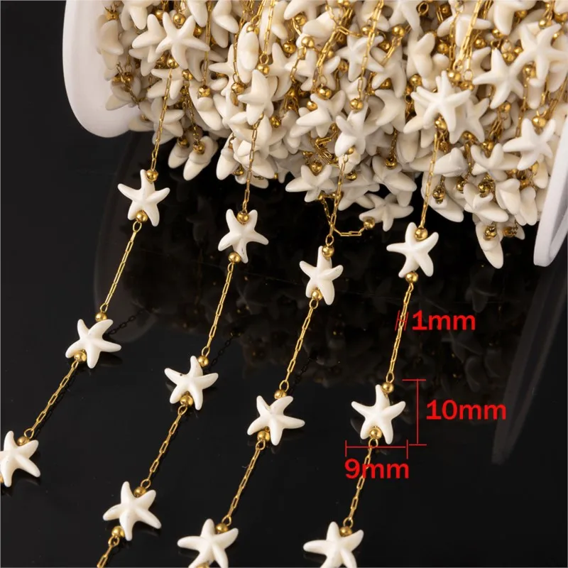 1-Meter Stainless Steel Bohemian Turtle Star Chain