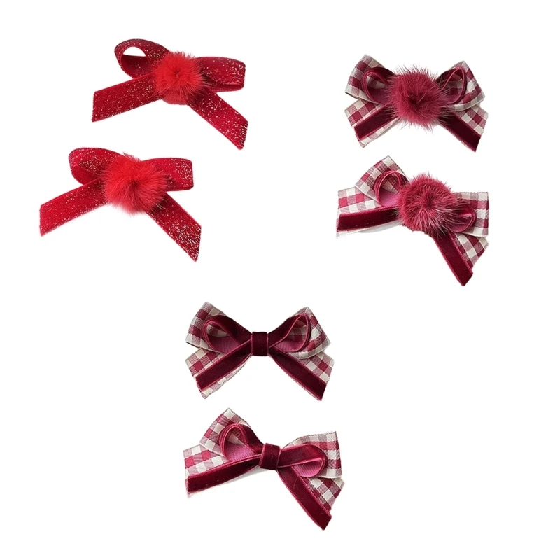 

Velvets Furry Hair Clip Sweet Girls Ballet Bowknot Hairpin Hair Styling Accessories for Thin Hair Korean Headdress