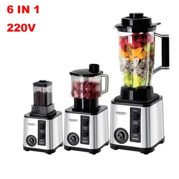 220V- 3L 6 in 1 Blender Stainless Steel Large Capacity Cut Vegetables and Shreds Icebreaker Salad Grinder Meat Grinder Juicer 1