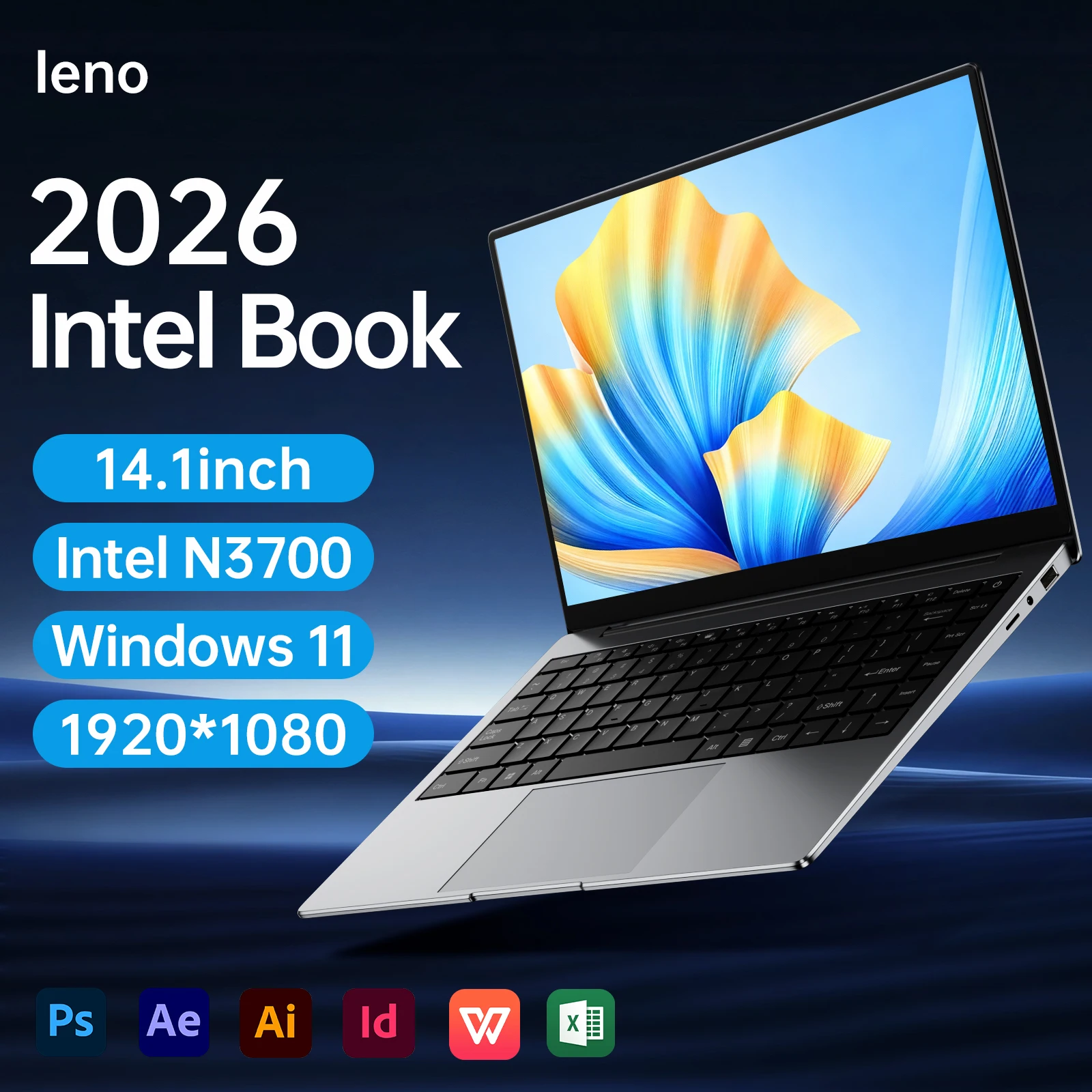 Nuovo Laptop Ultra Sottile 14.1" 16GB RAM 2TB SSD Intel N3700 Notebook da Gaming Display 1920*1080 Computer per Ufficio e Studio PC Windows 11 Pro
