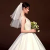 50cm 70cm Elegant White Bridal Veil With Hair Clip Simple Double Layer Wedding Veil White Pink Black Bow Bachelorette Party Veil 4
