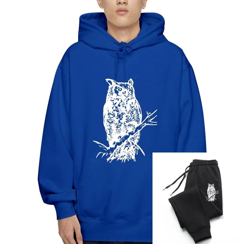 

Title: Vintage 1990s Outdoor Nature Series Black and White Owl Screen Print Ultra Cotton Crewneck Hoody Like New men Hoody